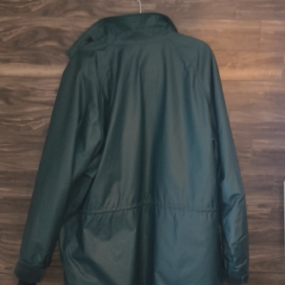 Vintage Woolrich Waxed Parka Barn Jacket Green Plaid Lined XL USA Made - Picture 8 of 9